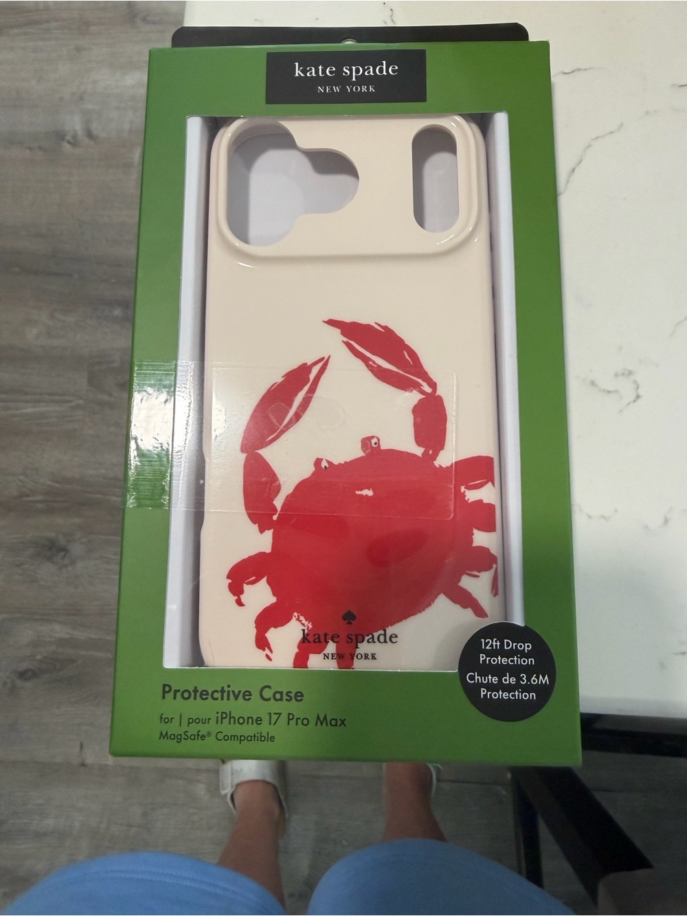 kate spade Cream iPhone 17 Pro Max Case with Red Crab Graphic - Picture 1 of 3